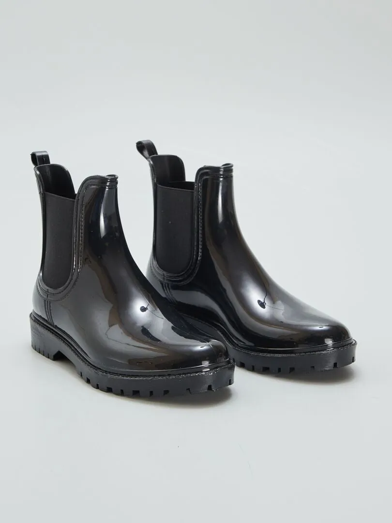 BOTINES DE AGUA TIPO CHELSEA  NEGRO