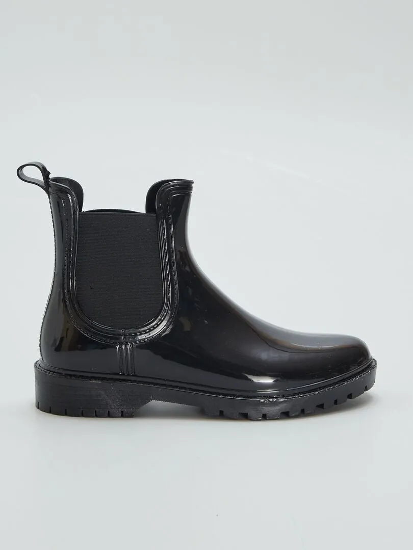 BOTINES DE AGUA TIPO CHELSEA  NEGRO