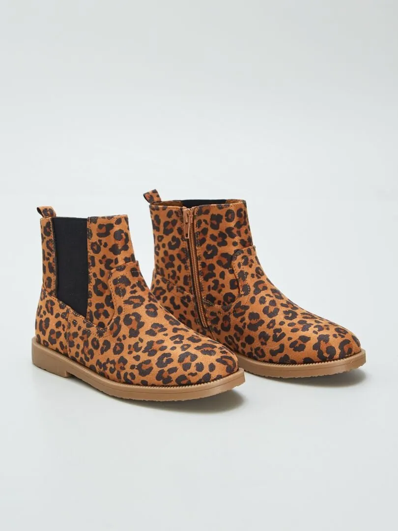 BOTINES TIPO CHELSEA 'LEOPARDO'  MARRON
