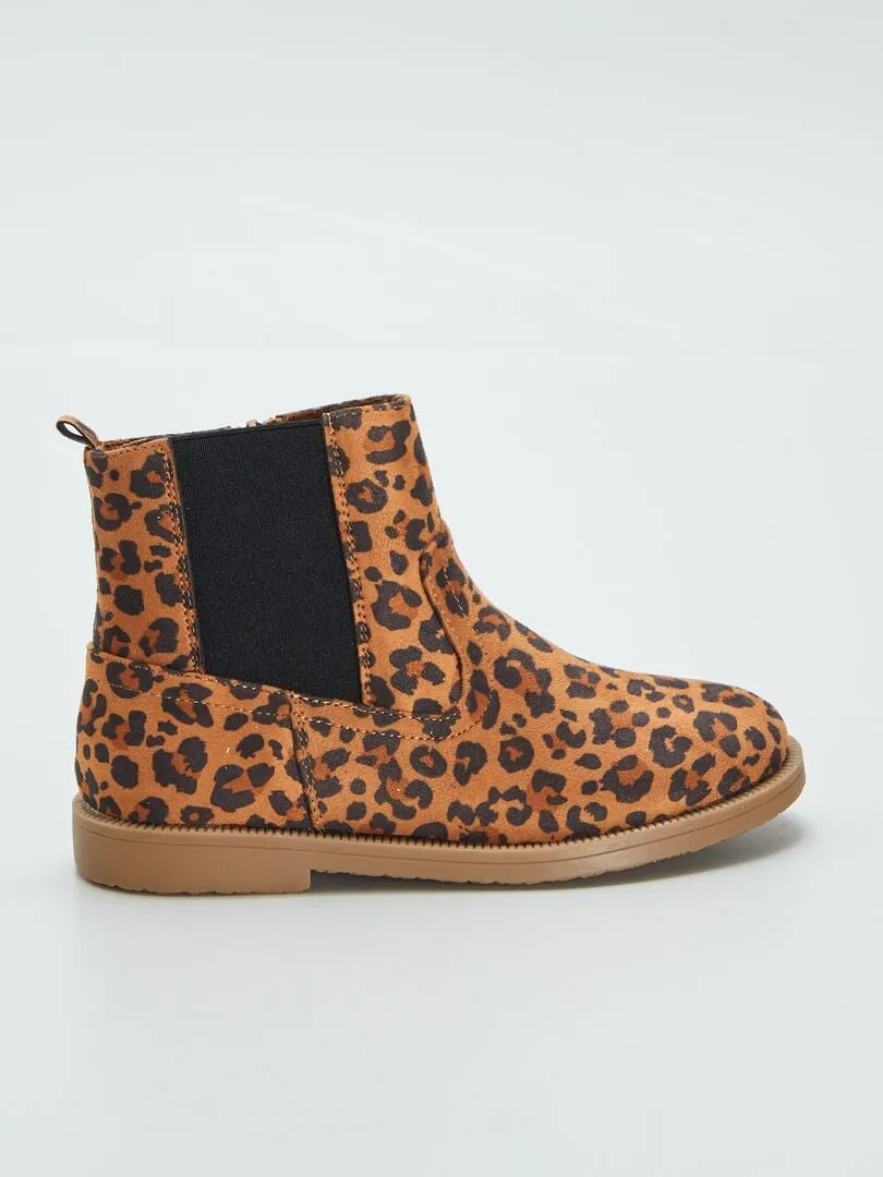 BOTINES TIPO CHELSEA 'LEOPARDO'  MARRON