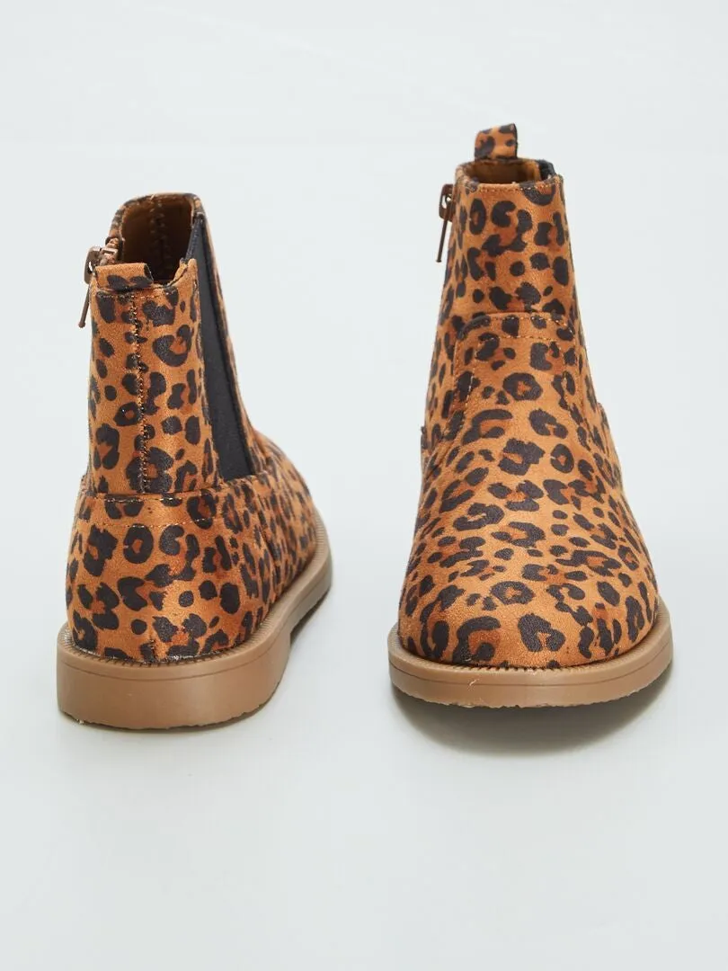 BOTINES TIPO CHELSEA 'LEOPARDO'  MARRON