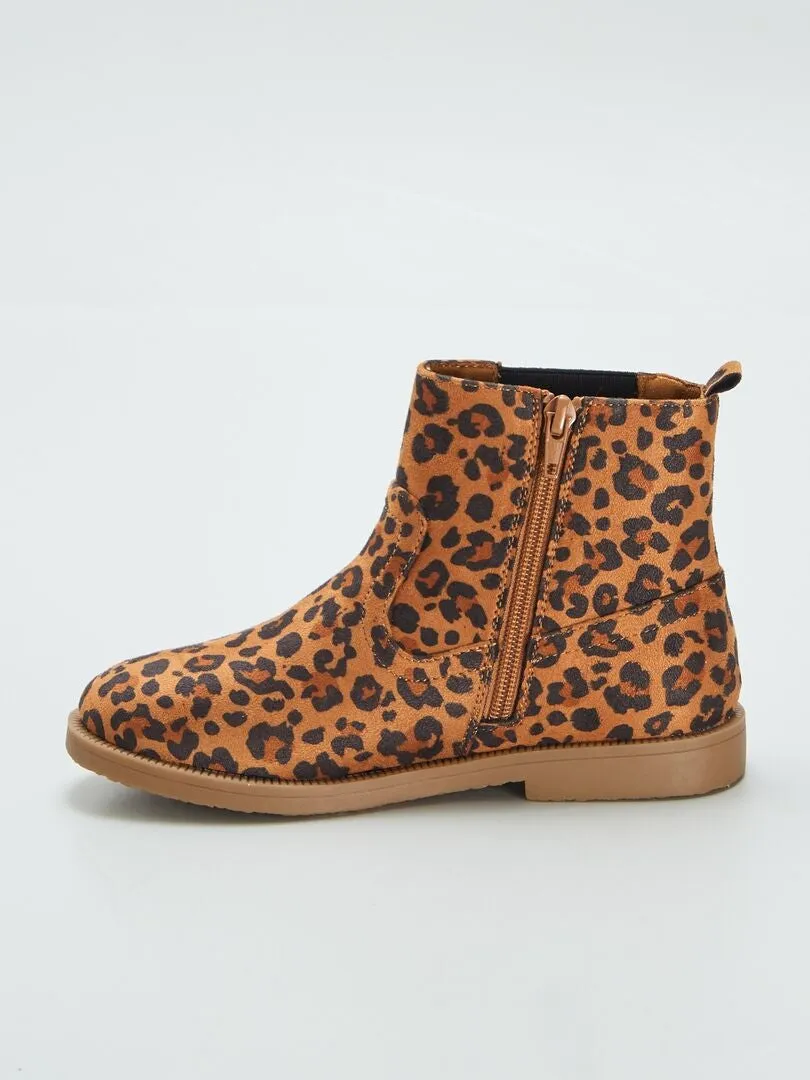 BOTINES TIPO CHELSEA 'LEOPARDO'  MARRON