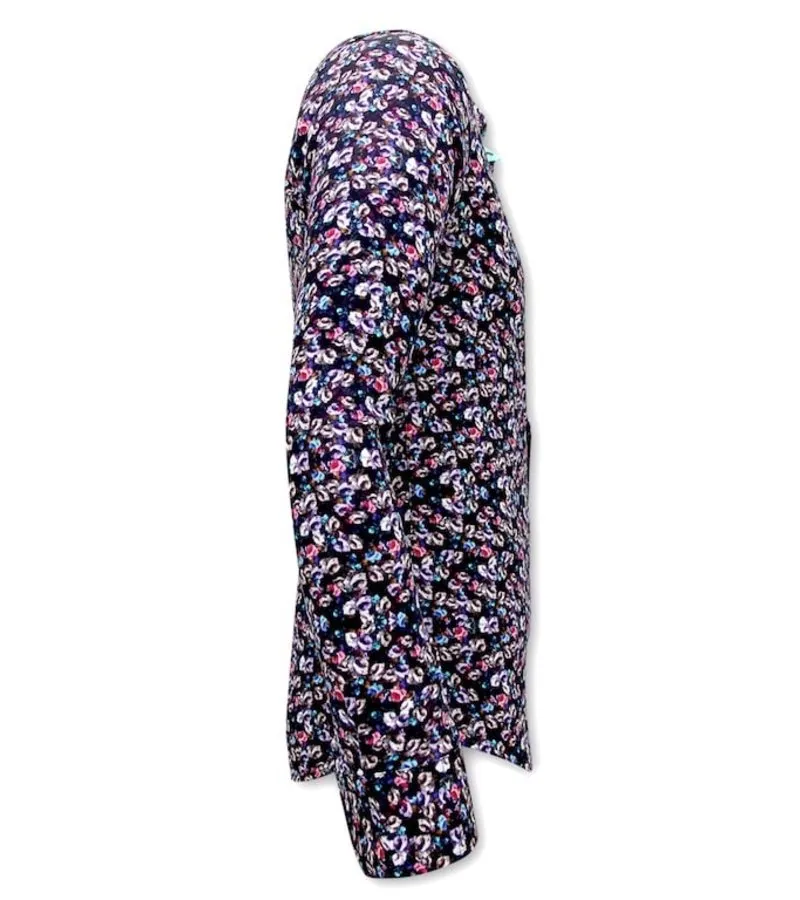 CAMISAS ESTAMPADAS PARA HOMBRE  3076NW  NEGRO