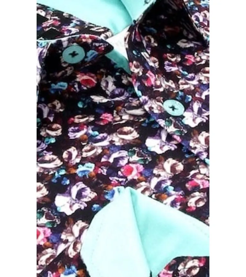 CAMISAS ESTAMPADAS PARA HOMBRE  3076NW  NEGRO