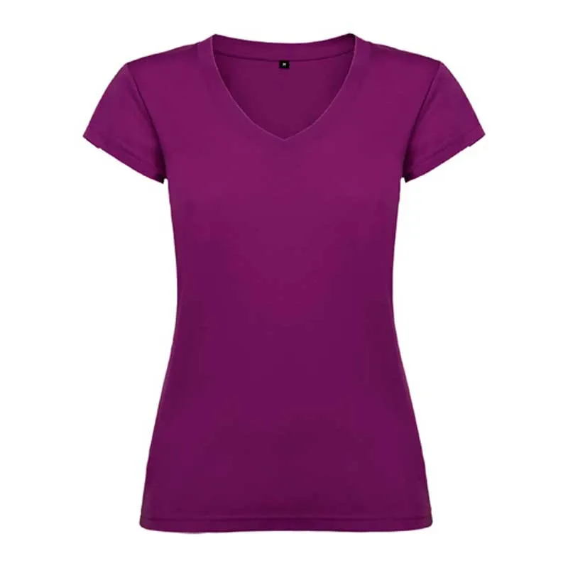 CAMISETA DE MUJER ENTALLADA CUELLO PICO VICTORIA  ROLY