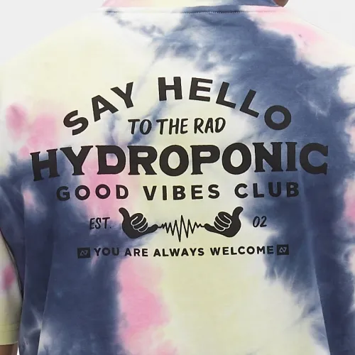 CAMISETA HOMBRE HYDROPONIC MANGA CORTA GOOD VIBES TIE DYE BLUE YELLOW REF. 2150502 AZUL DEGRADADO
