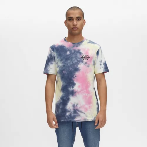 CAMISETA HOMBRE HYDROPONIC MANGA CORTA GOOD VIBES TIE DYE BLUE YELLOW REF. 2150502 AZUL DEGRADADO