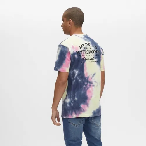 CAMISETA HOMBRE HYDROPONIC MANGA CORTA GOOD VIBES TIE DYE BLUE YELLOW REF. 2150502 AZUL DEGRADADO
