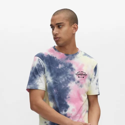 CAMISETA HOMBRE HYDROPONIC MANGA CORTA GOOD VIBES TIE DYE BLUE YELLOW REF. 2150502 AZUL DEGRADADO