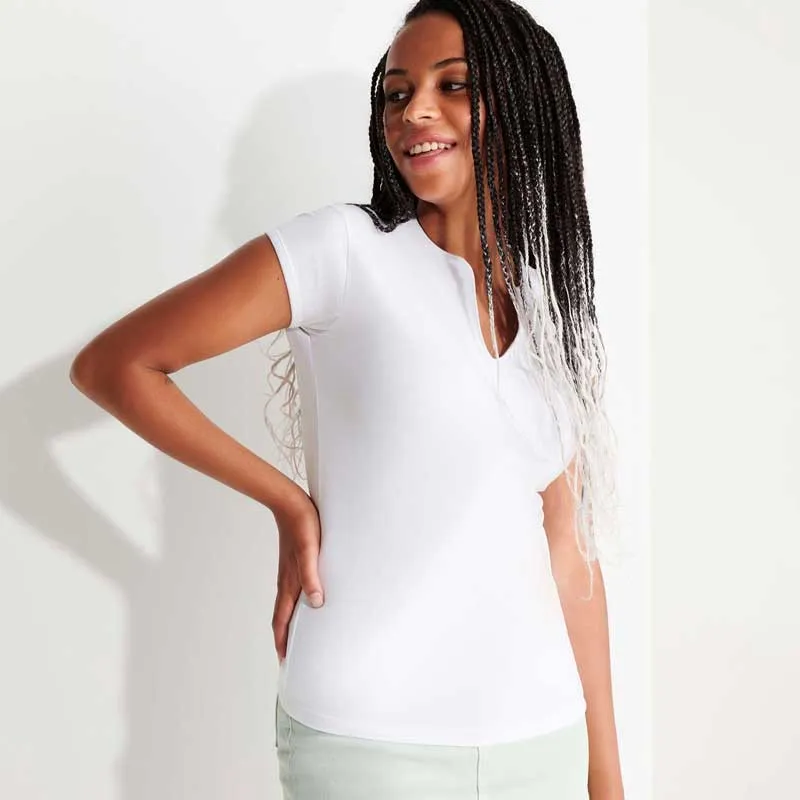 CAMISETA MUJER CUELLO EN V BELICE  ROLY