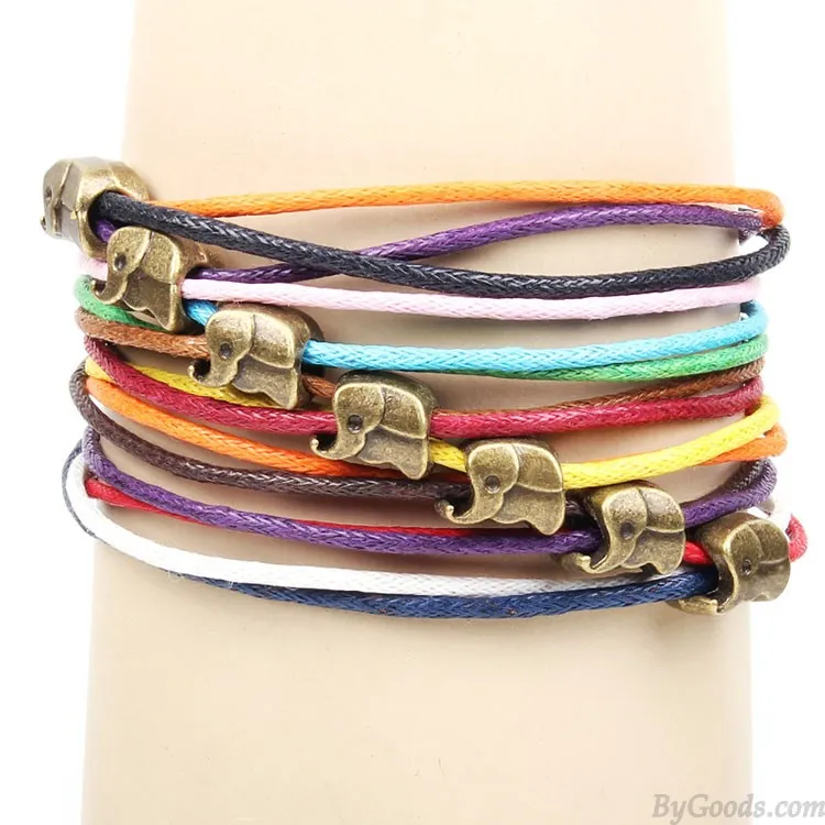 Cute Elephant Colorful Rope Bracelet