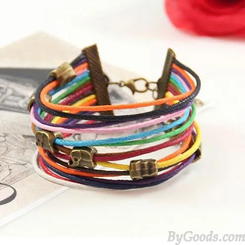 Cute Elephant Colorful Rope Bracelet