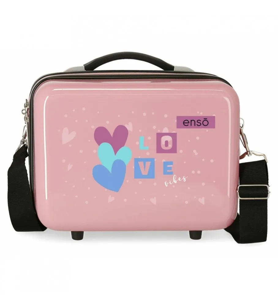 ENSO NECESER ABS ENSO LOVE VIBES ROSA 29X21X15CM