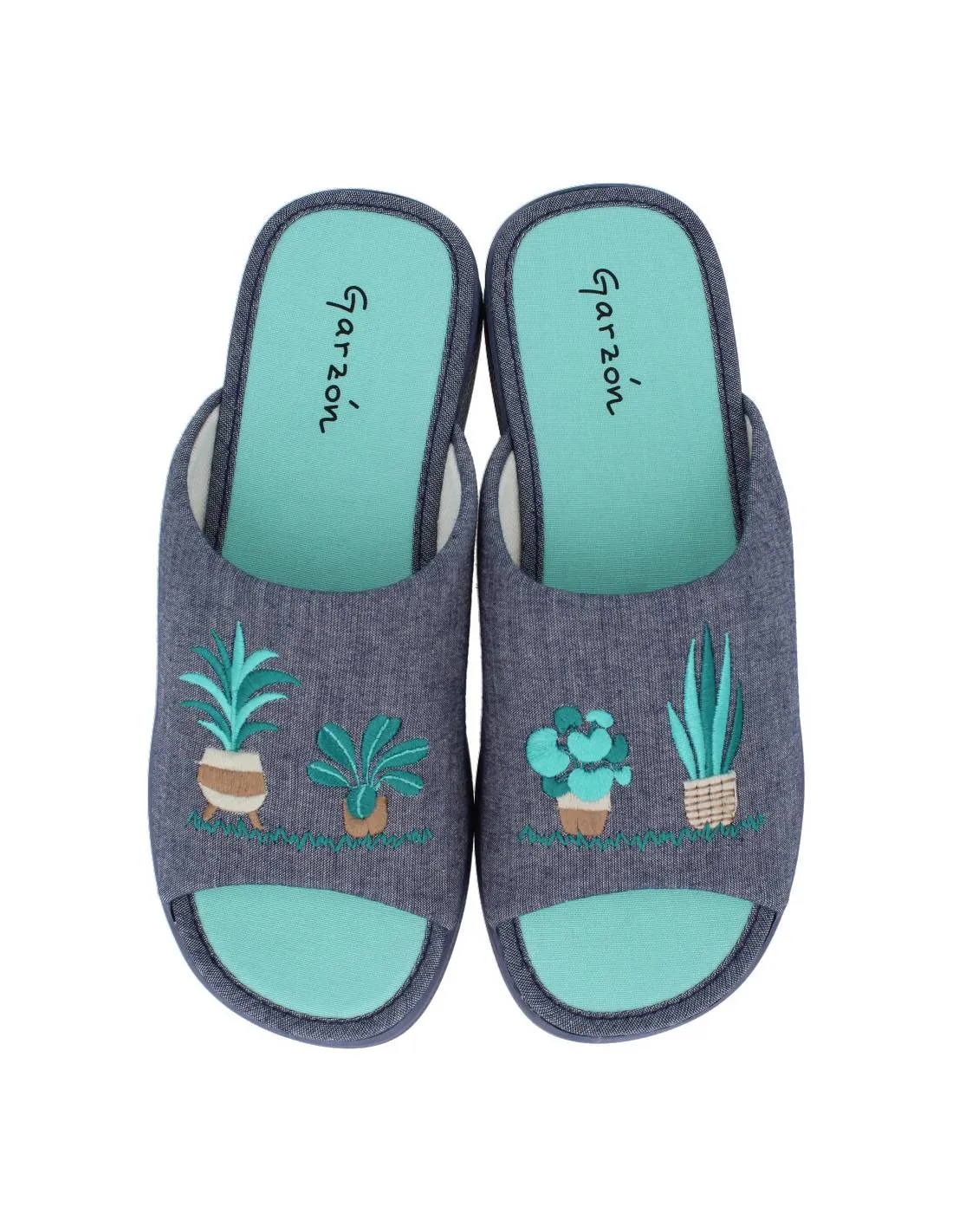 GARZóN  ZAPATILLAS DE CASA MUJER MACETAS