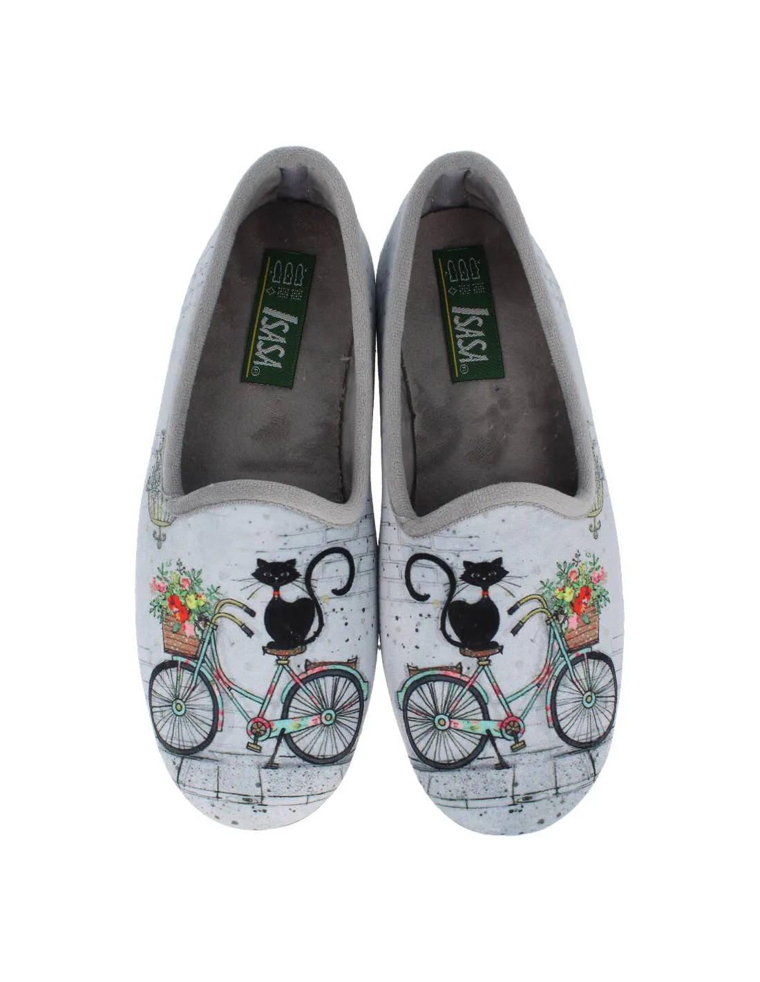 ISASA  ZAPATILLAS CASA CERRADA GATO BICI GRIS