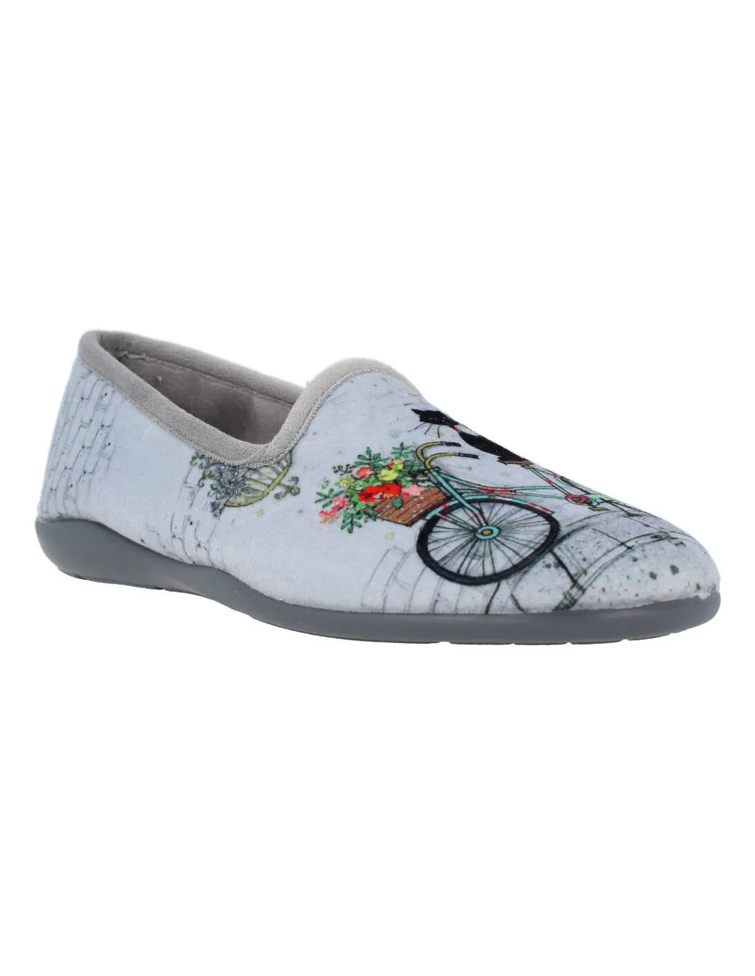 ISASA  ZAPATILLAS CASA CERRADA GATO BICI GRIS