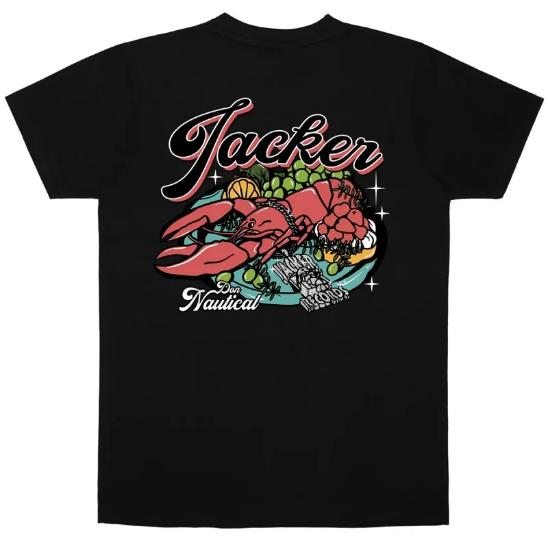 JACKER LOBSTER SERVICE BLACK TEESHIRT