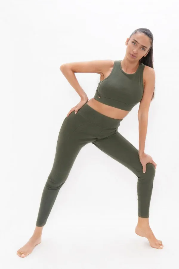 LEGGING MUNICH  ORGANIC COTTON  GREEN ASH