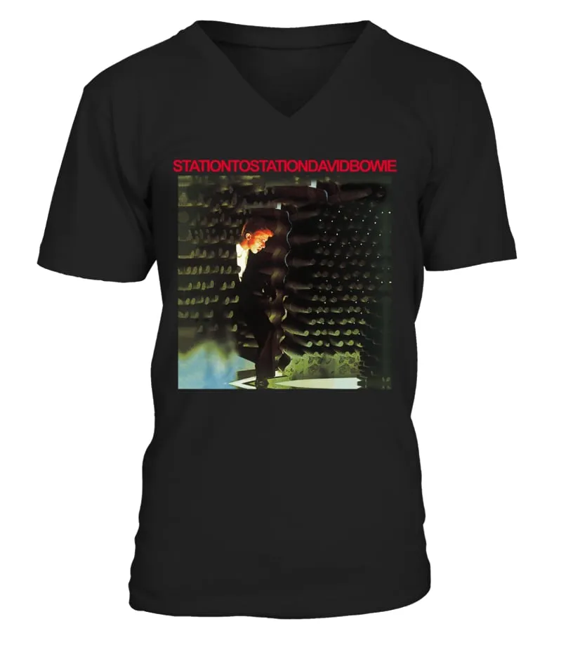 M500052BK. DAVID BOWIE, 'STATION TO STATION' CAMISETA CUELLO EN V UNISEX