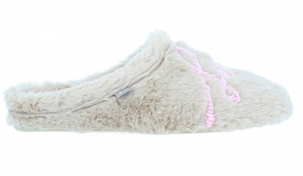 MACARENA HOME  ZAPATILLAS DE CASA MUJER CORAZONES BEIGE