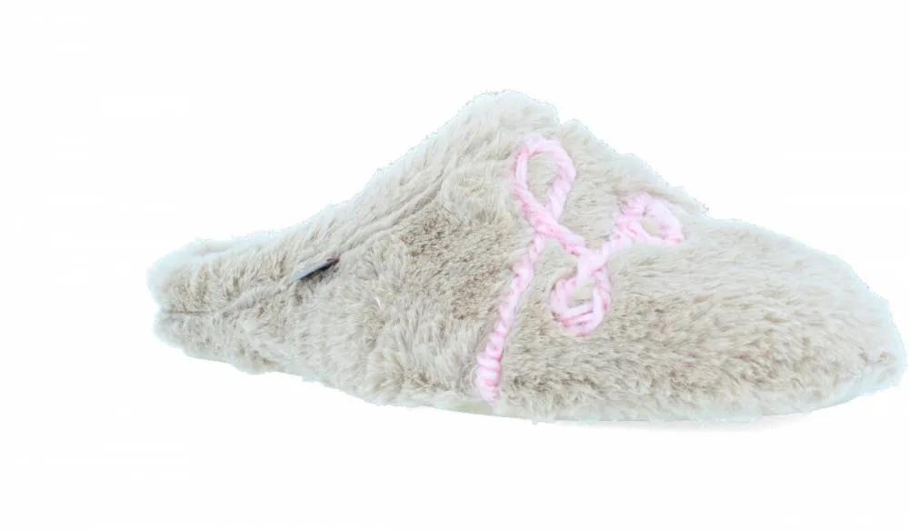 MACARENA HOME  ZAPATILLAS DE CASA MUJER CORAZONES BEIGE