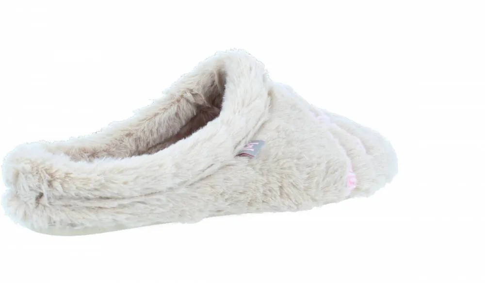 MACARENA HOME  ZAPATILLAS DE CASA MUJER CORAZONES BEIGE