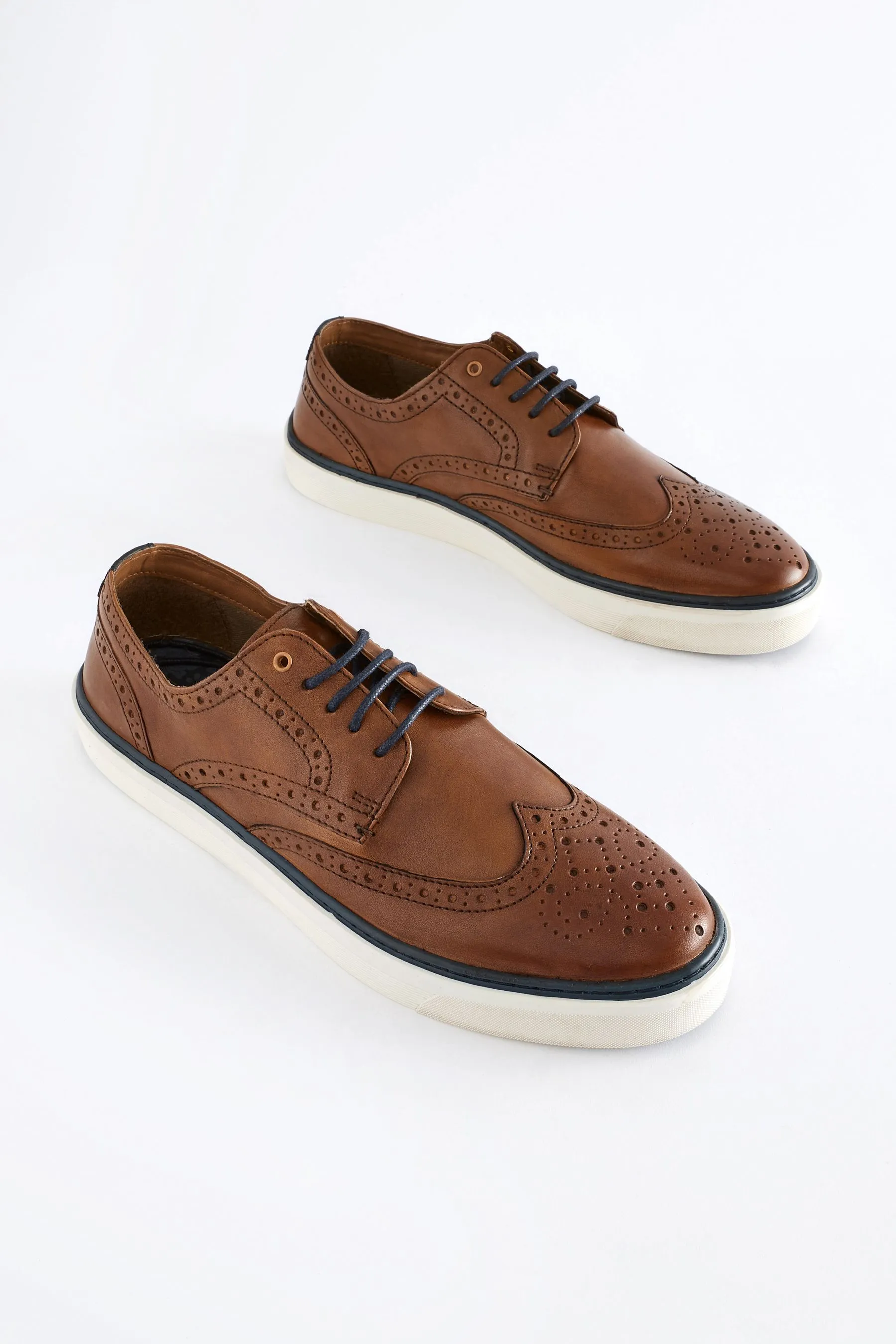 MARRóN TOSTADO  ZAPATOS OXFORD DE CUERO CON SUELA DE GOMA