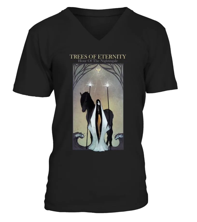MET200166BK. TREES OF ETERNITY  HOUR OF THE NIGHTINGALE (2016) CAMISETA CUELLO EN V UNISEX