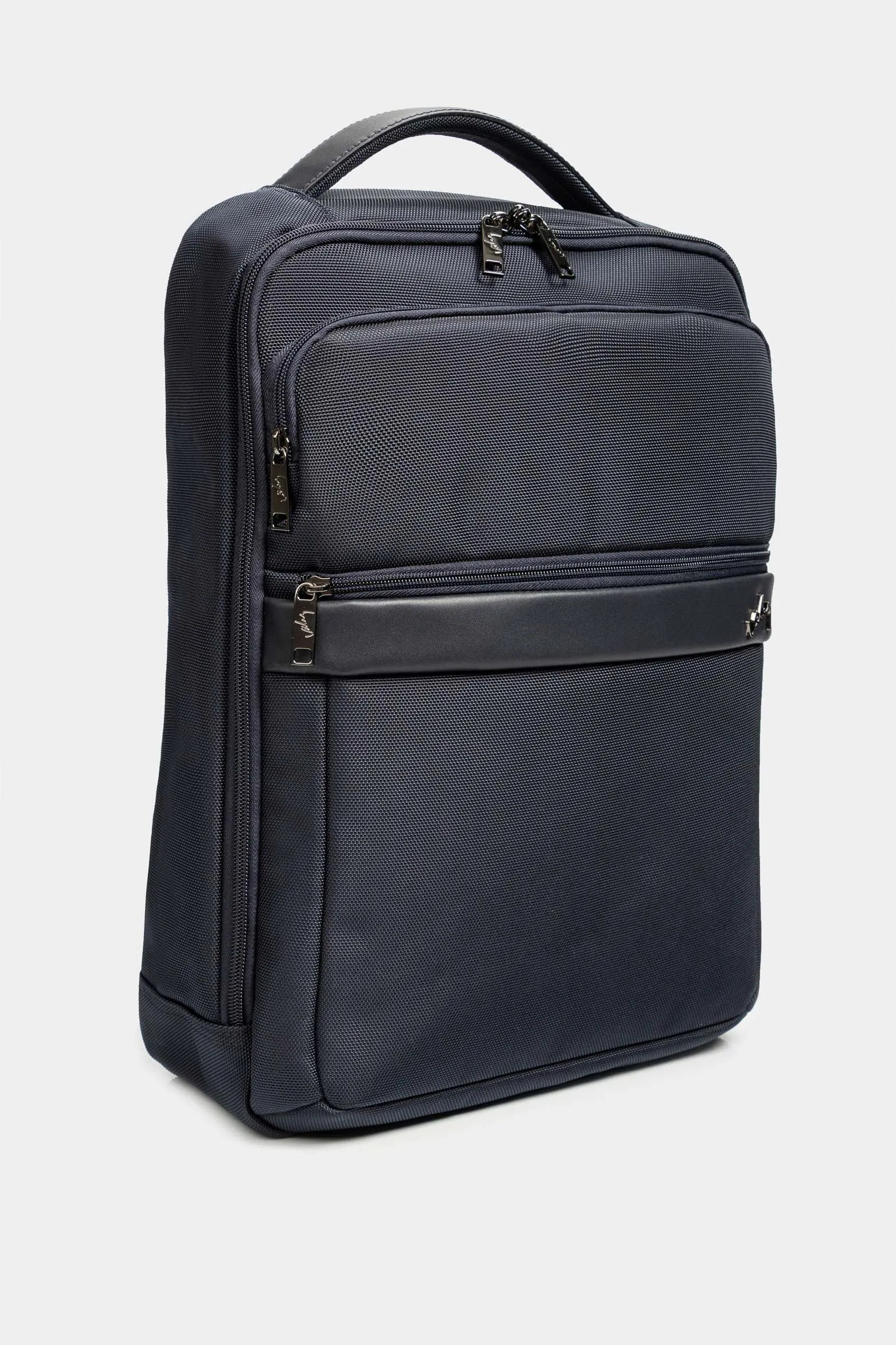 Morral Bolt de cuero y lona para hombre bolsillos frontales Azul Oscuro