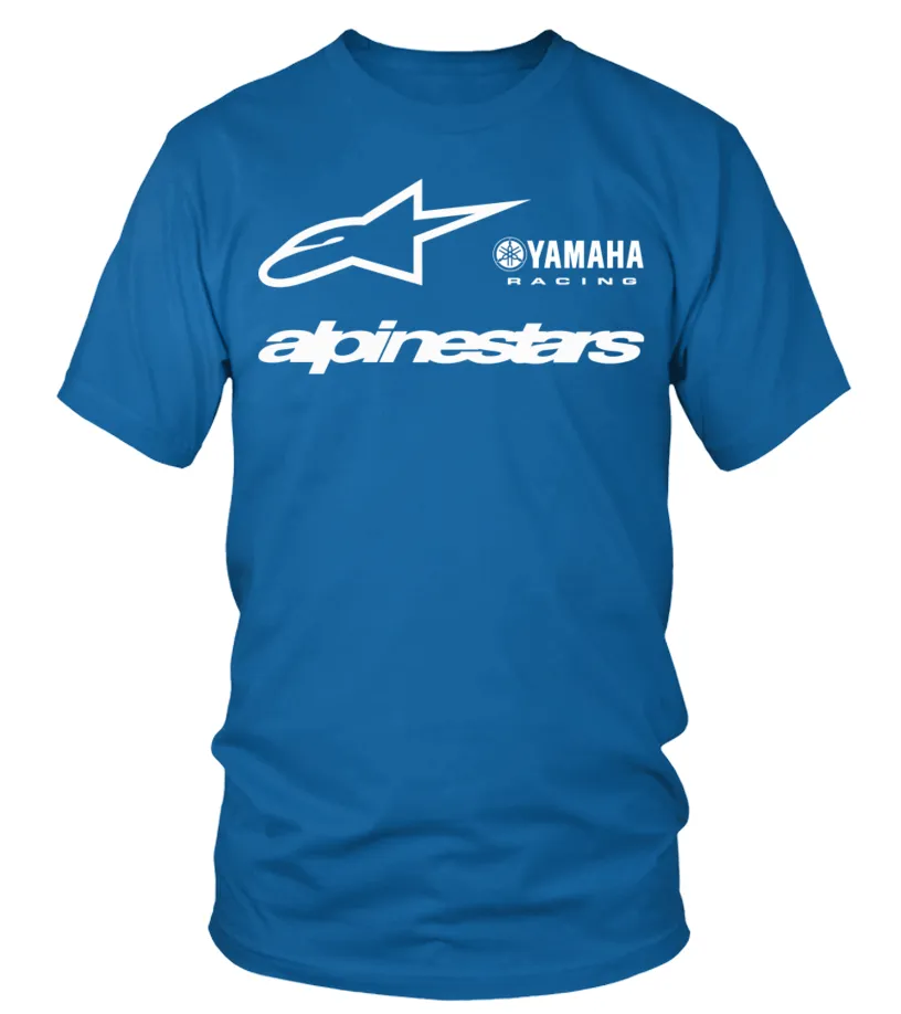 MOTO GP RACING RACER ROSSI VR46 YAMAHA  ALPINESTARS 2 BL CAMISETA CUELLO REDONDO UNISEX