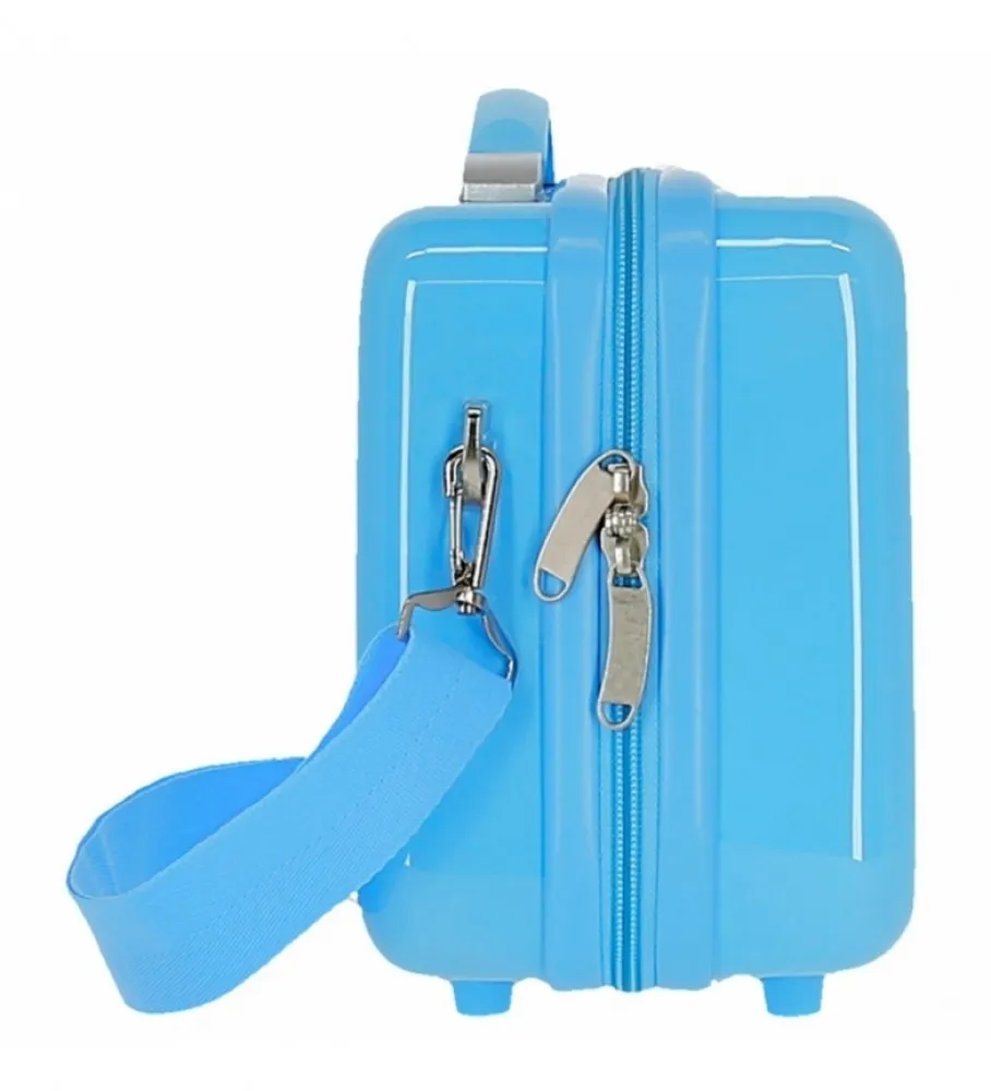 NECESER ABS MICKEY GOOD VIBES ONLY ADAPTABLE AZUL CLARO 29X21X15CM