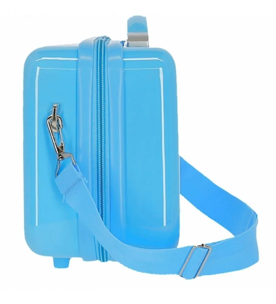 NECESER ABS MICKEY GOOD VIBES ONLY ADAPTABLE AZUL CLARO 29X21X15CM