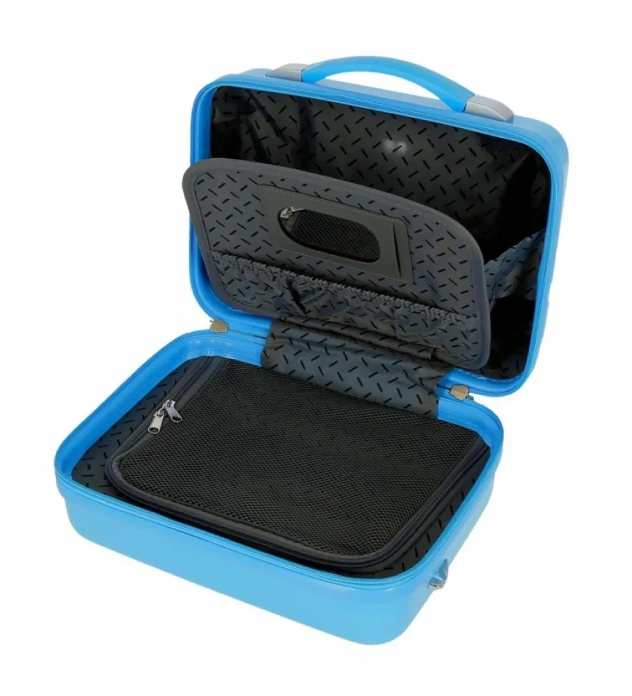 NECESER ABS MICKEY GOOD VIBES ONLY ADAPTABLE AZUL CLARO 29X21X15CM