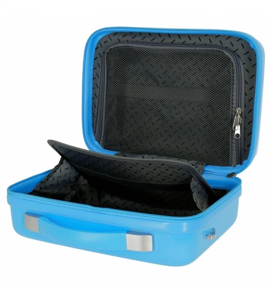 NECESER ABS MICKEY GOOD VIBES ONLY ADAPTABLE AZUL CLARO 29X21X15CM