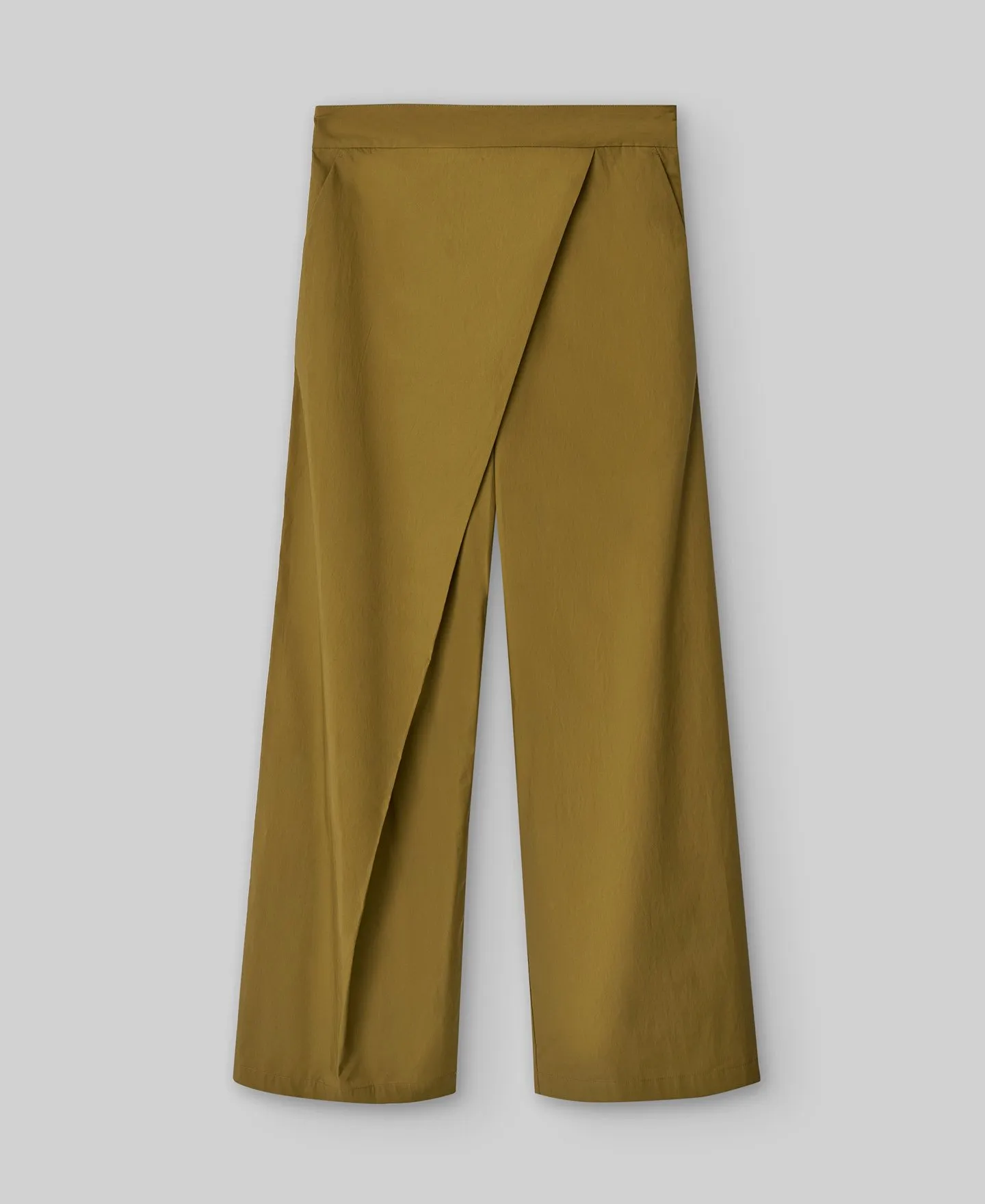 Pantalón algodón delantero cruzado mujer