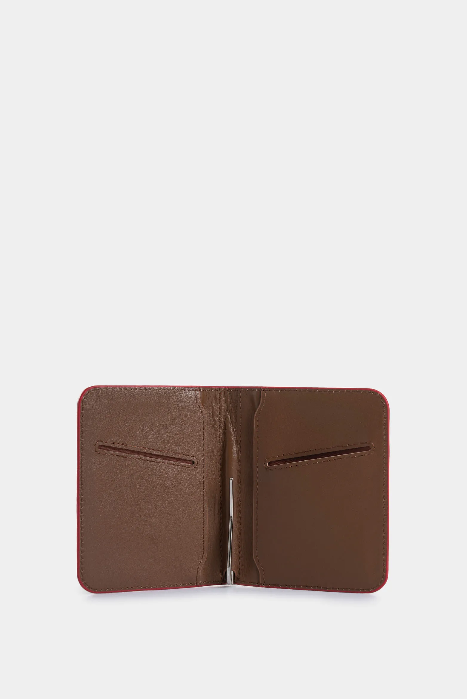 Porta billetes Boreal 2 de cuero para hombre detalle contraste