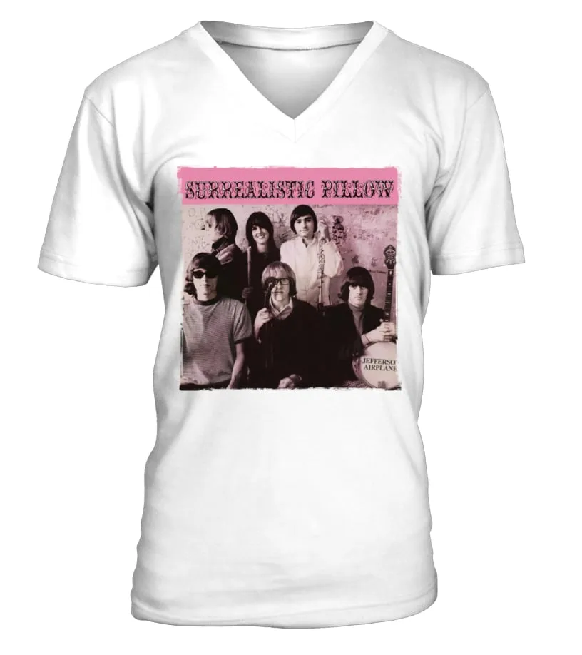 PSY200009WT.BK. JEFFERSON AIRPLANE, 'SURREALISTIC PILLOW' CAMISETA CUELLO EN V UNISEX