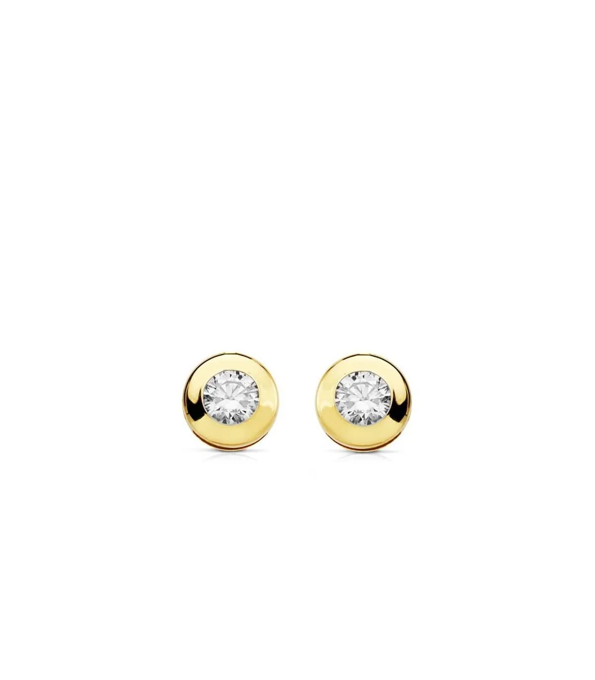 Puces d'oreilles or jaune Mercedes 7 mm 18 Carats