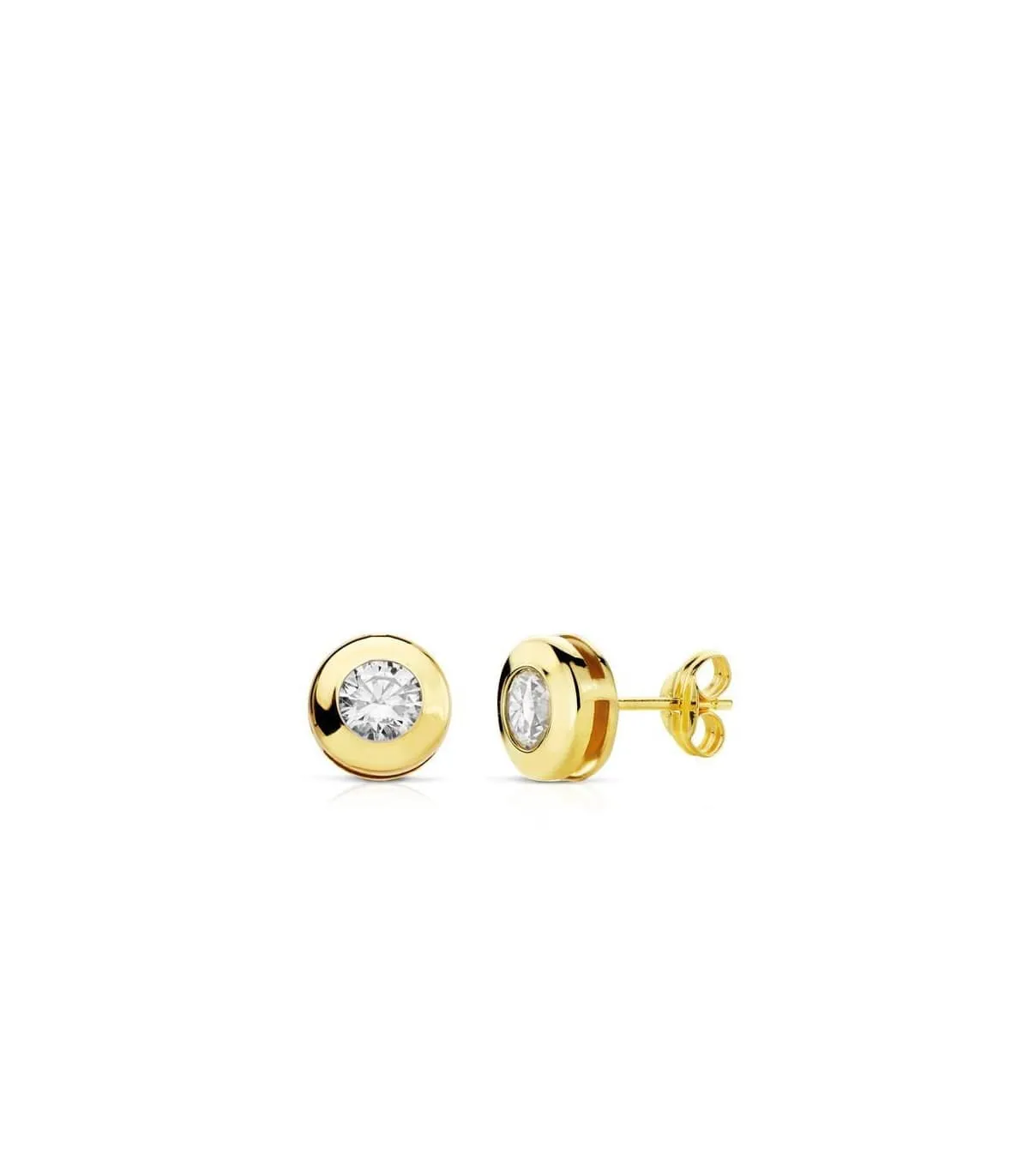 Puces d'oreilles or jaune Mercedes 7 mm 18 Carats