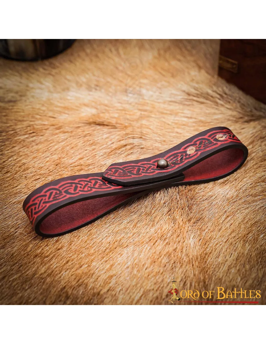 PULSERA NUDOS CELTAS AJUSTABLE  GRANATE