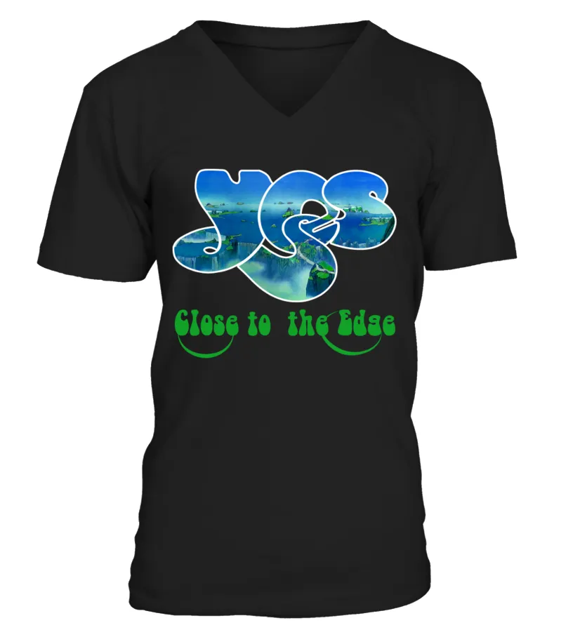 RK70S107BK. CLOSE TO THE EDGE ( 1972)  YES (5) CAMISETA CUELLO EN V UNISEX