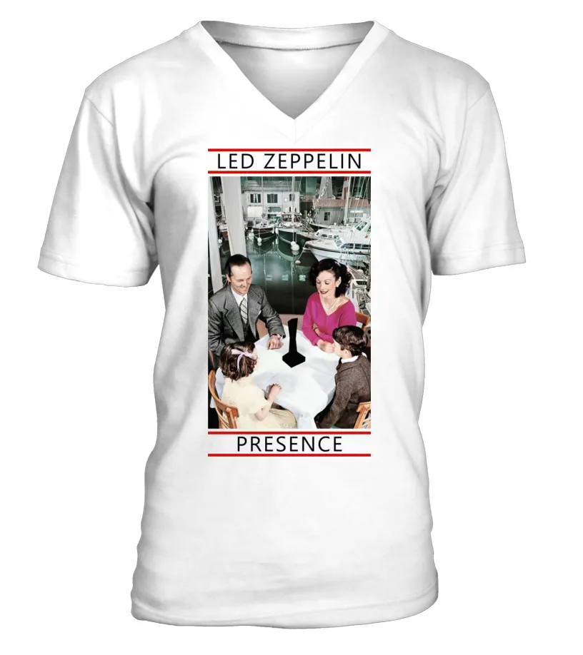 RK70S774WT. LED ZEPPELIN  PRESENCE CAMISETA CUELLO EN V UNISEX