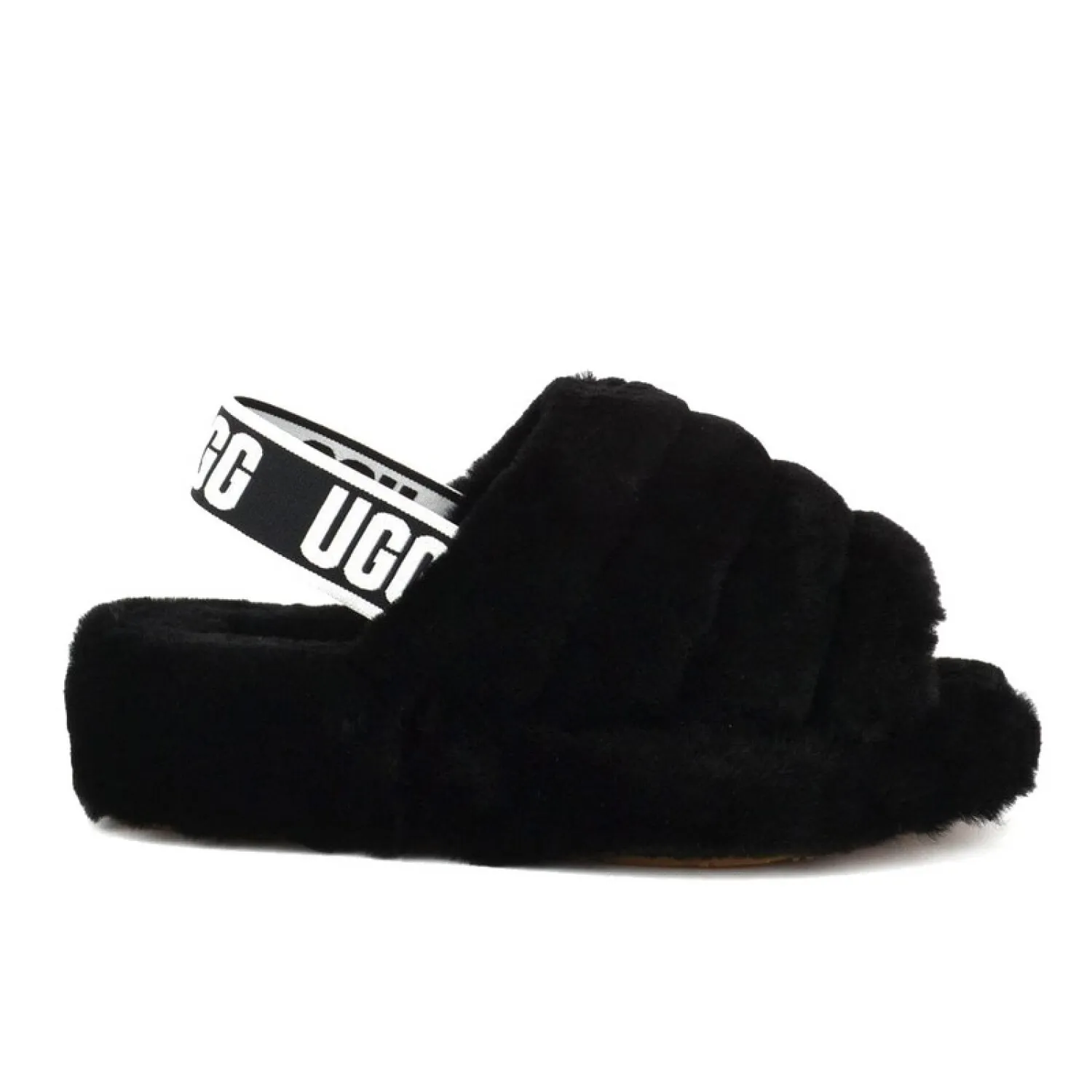 SANDALIAS UGG FLUFF  NEGRO