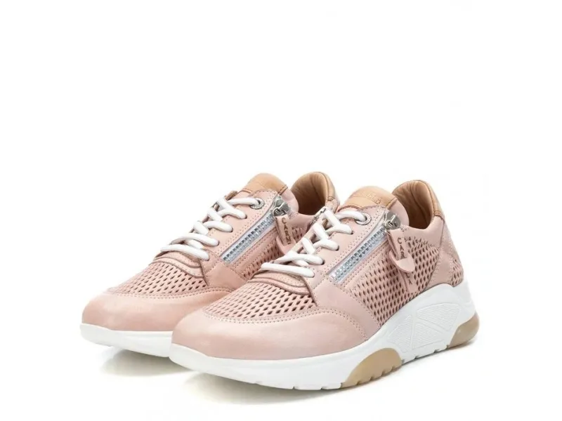 SNEAKERS DE PIEL 68247 CARMELA EN COLOR NUDE O CAMEL