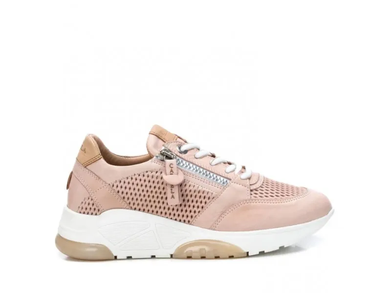 SNEAKERS DE PIEL 68247 CARMELA EN COLOR NUDE O CAMEL