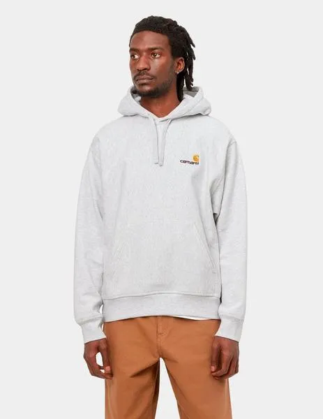 SUDADERA CAP AMERICAN SCRIPT  ASH HEATHER