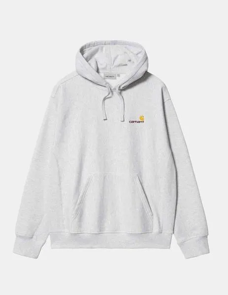 SUDADERA CAP AMERICAN SCRIPT  ASH HEATHER