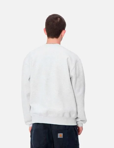 SUDADERA CARHARTT SWEAT  ASH HEATHER / DUCK BLUE