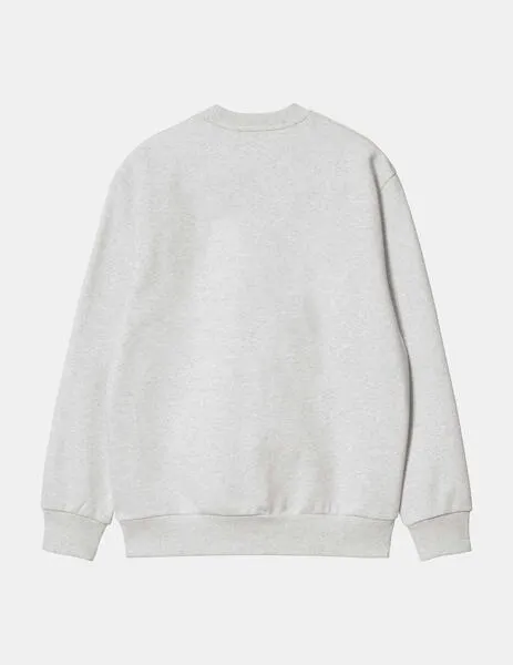 SUDADERA CARHARTT SWEAT  ASH HEATHER / DUCK BLUE