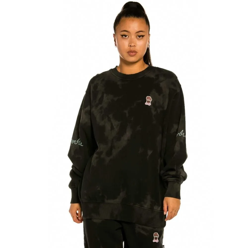 SUDADERA UNISEX GRIMEY "DAY DREAMER" CREWNECK  BLEACHED BLACK | SPRING 22